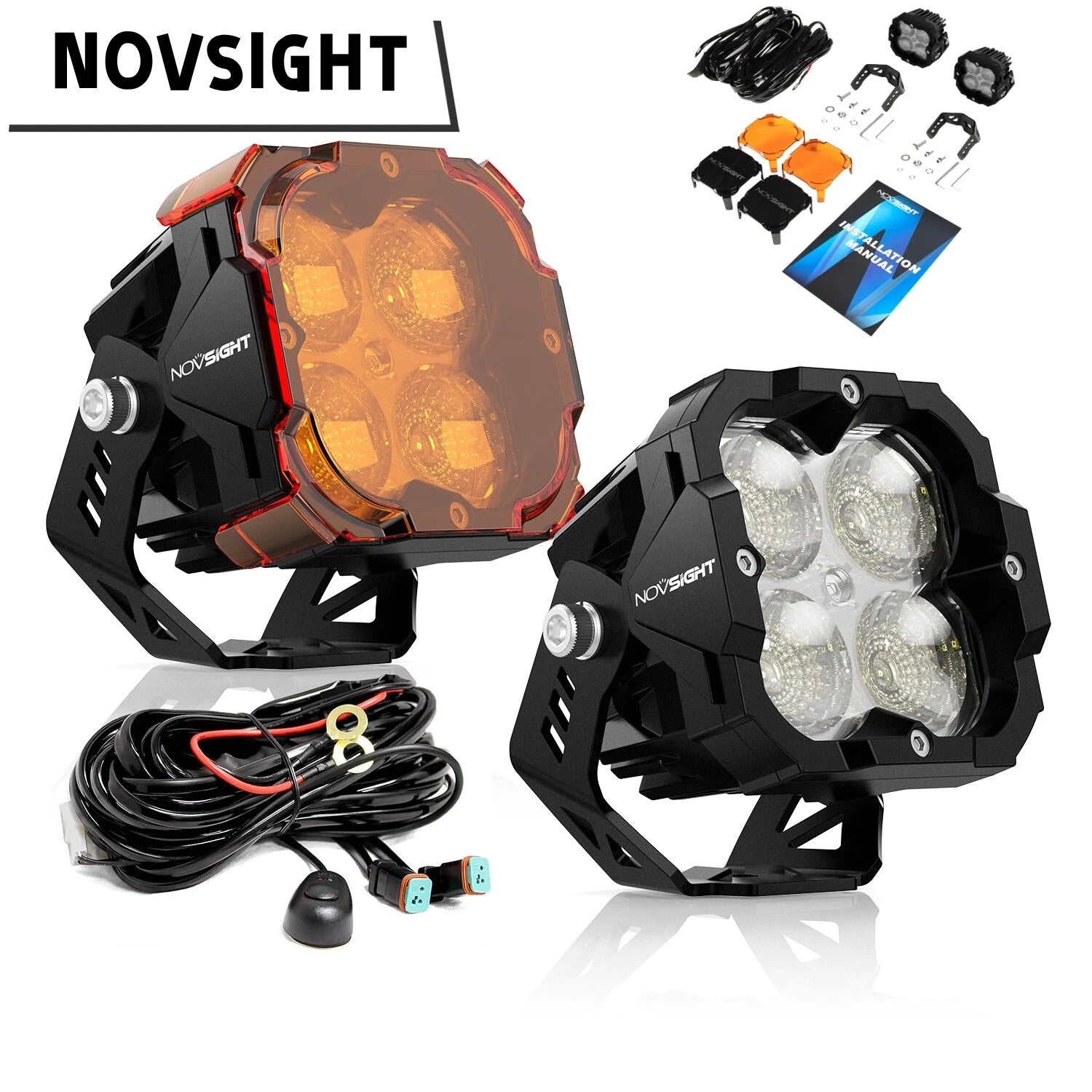 2X 3" LED Off Road Light Bar Pod Flood Lamps for Jeep Truck SUV