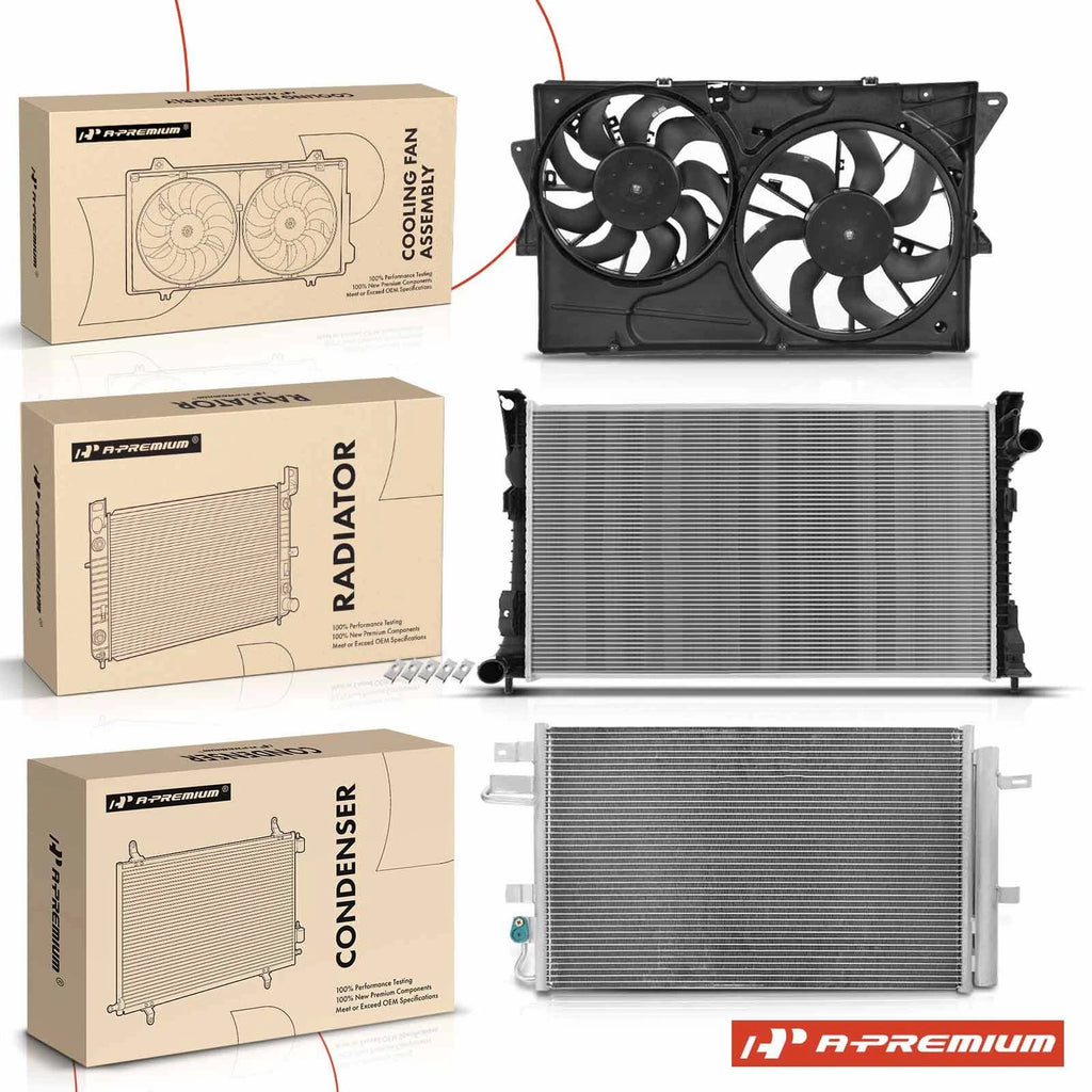 Radiator, AC Condenser & Cooling Fan Assembly for Ford Taurus (2013–2014)