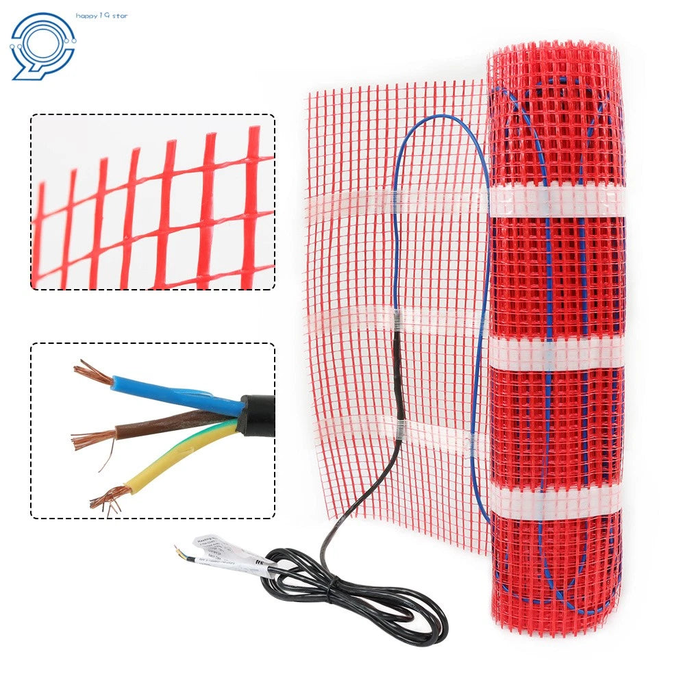 Electric Radiant Floor Heat Mat System with Thermostat for 120V (20 Sqft)