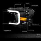 LED DRL Headlights for Ford F150 (2018–2020) - Black/Clear, Sequential Signal
