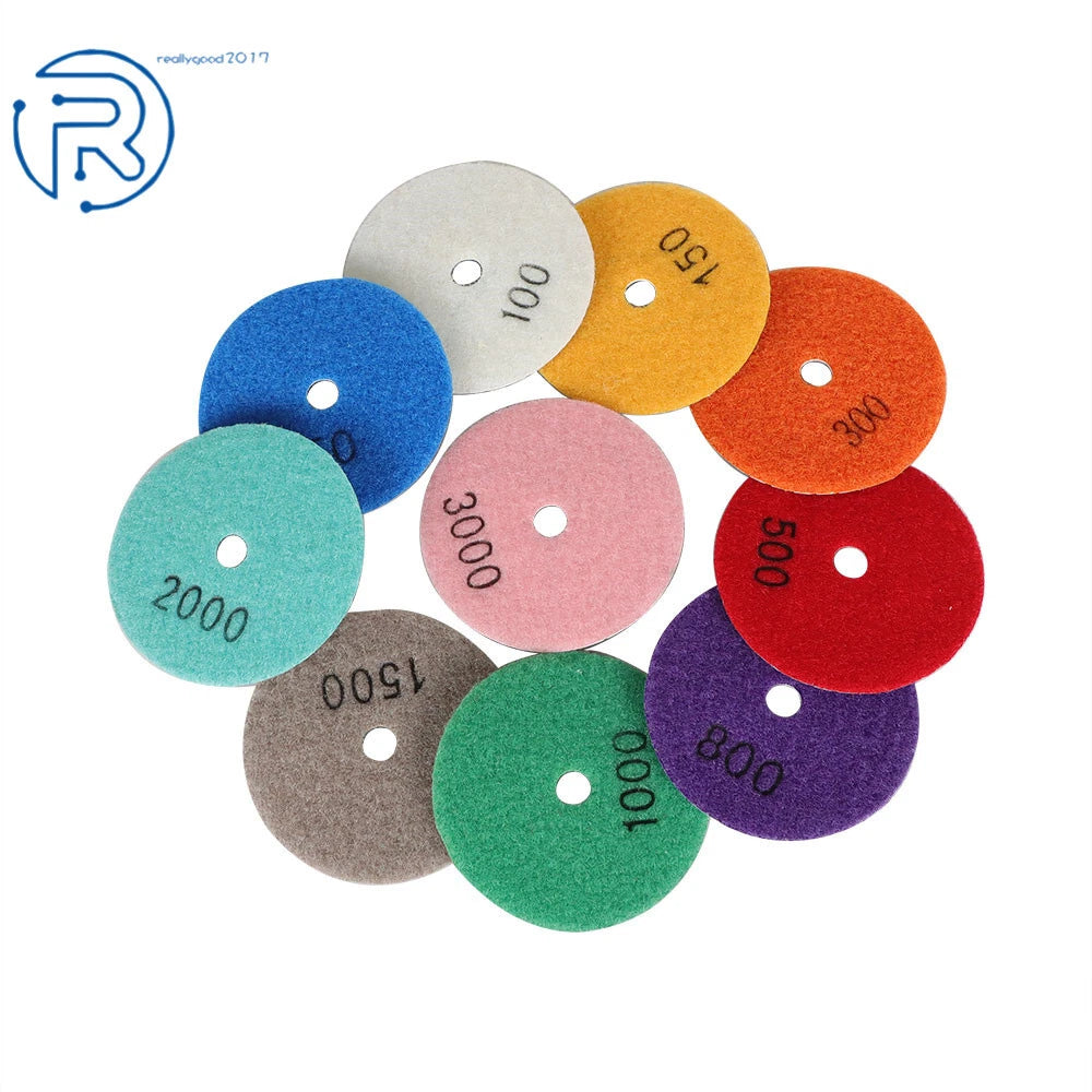11PCS Diamond Polishing Pads Kit for Wet/Dry Polishing