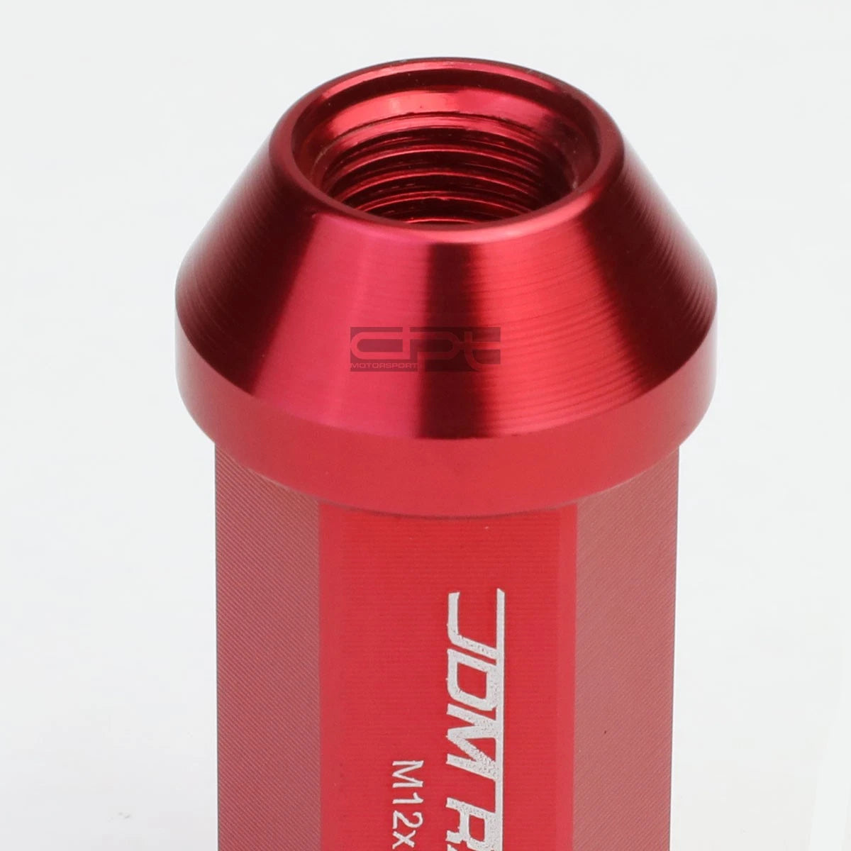 20 PCS Closed End M12x1.25 50mm Tall Red Aluminum Lug Nuts + Adapter