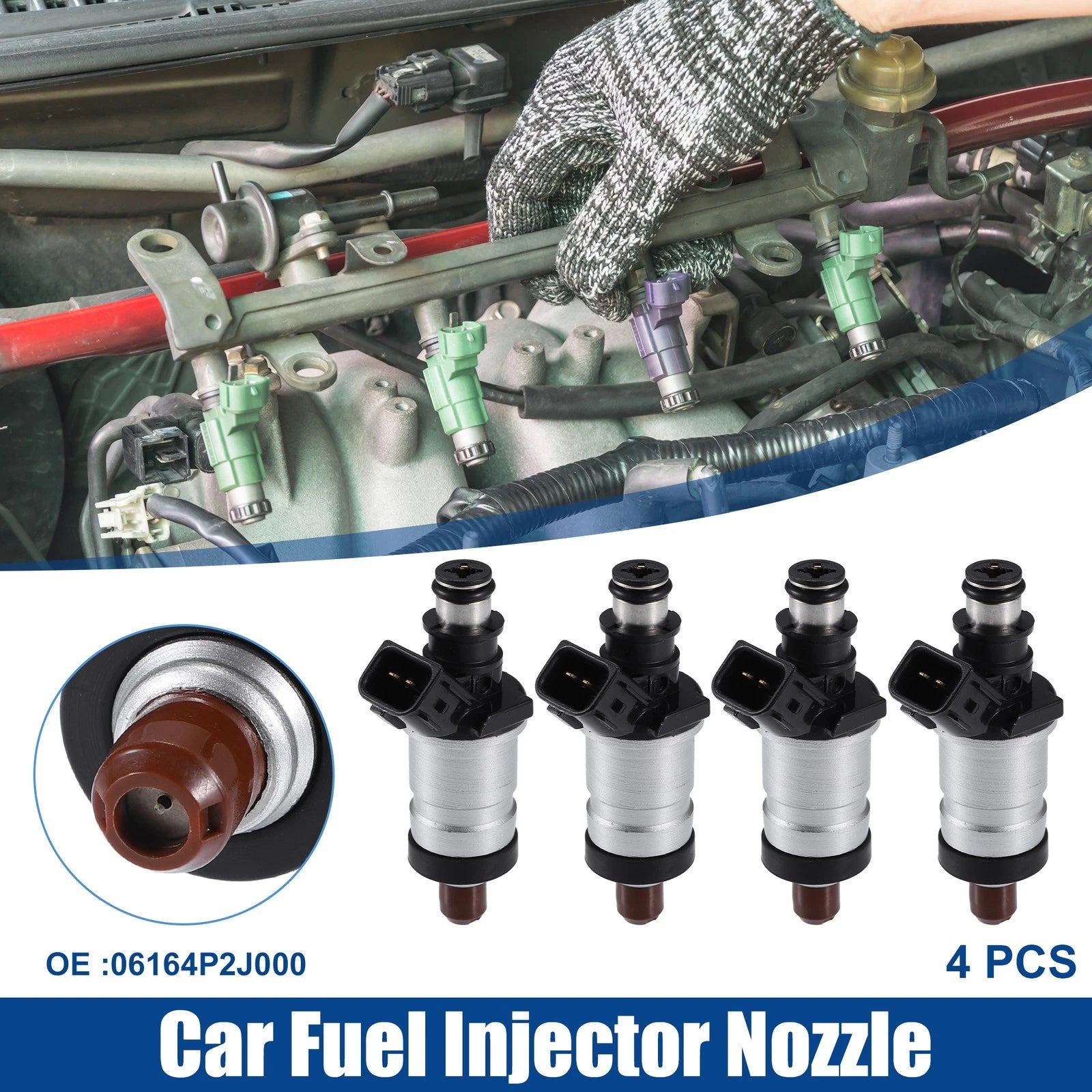 Set of 4 Fuel Injector Nozzles for Honda Acura CL 2.3L (1999) No. 06164P2J000