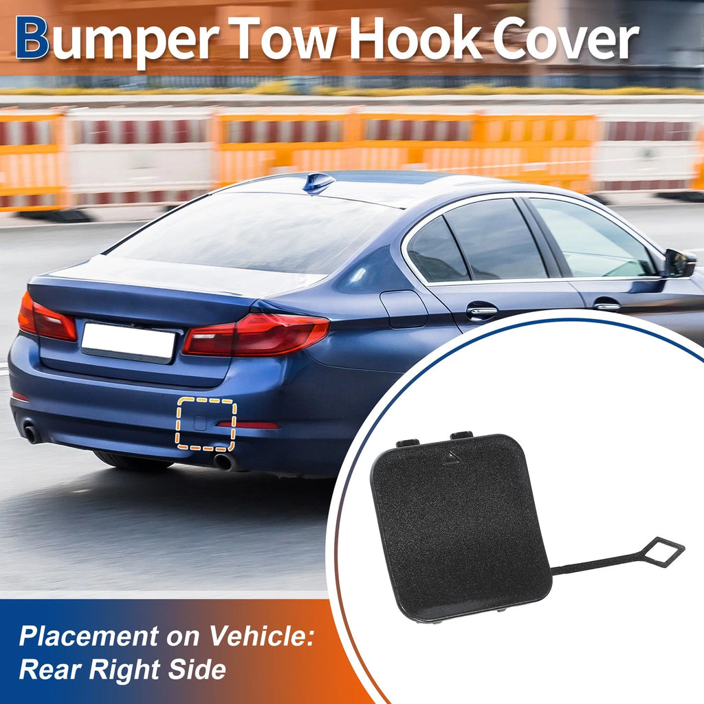 Rear Right Tow Hook Cover for BMW 530i 540i (No. 51127475589, 2017–2020) Light Gray
