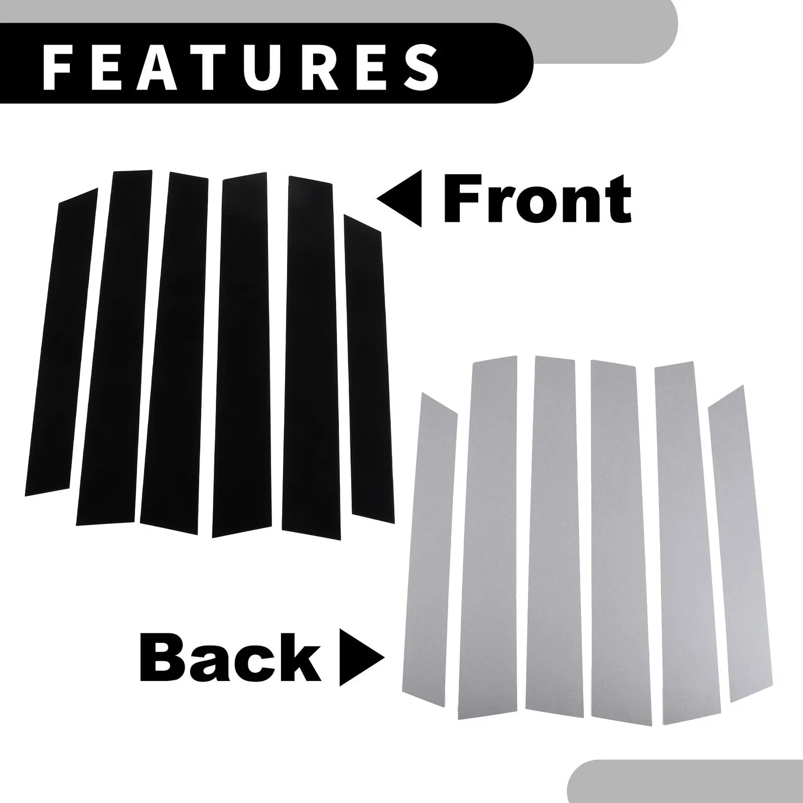 6 x Car Pillar Window Trim Covers for Honda CR-V (2007-2011) Black