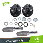 2 Pack Trailer Hub Kit for 5 on 5" Wheels (Fits 11" Square Spindle)