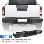 Rear Step Bumper Assembly for Nissan Frontier (2005–2021) Steel with Sensor Holes