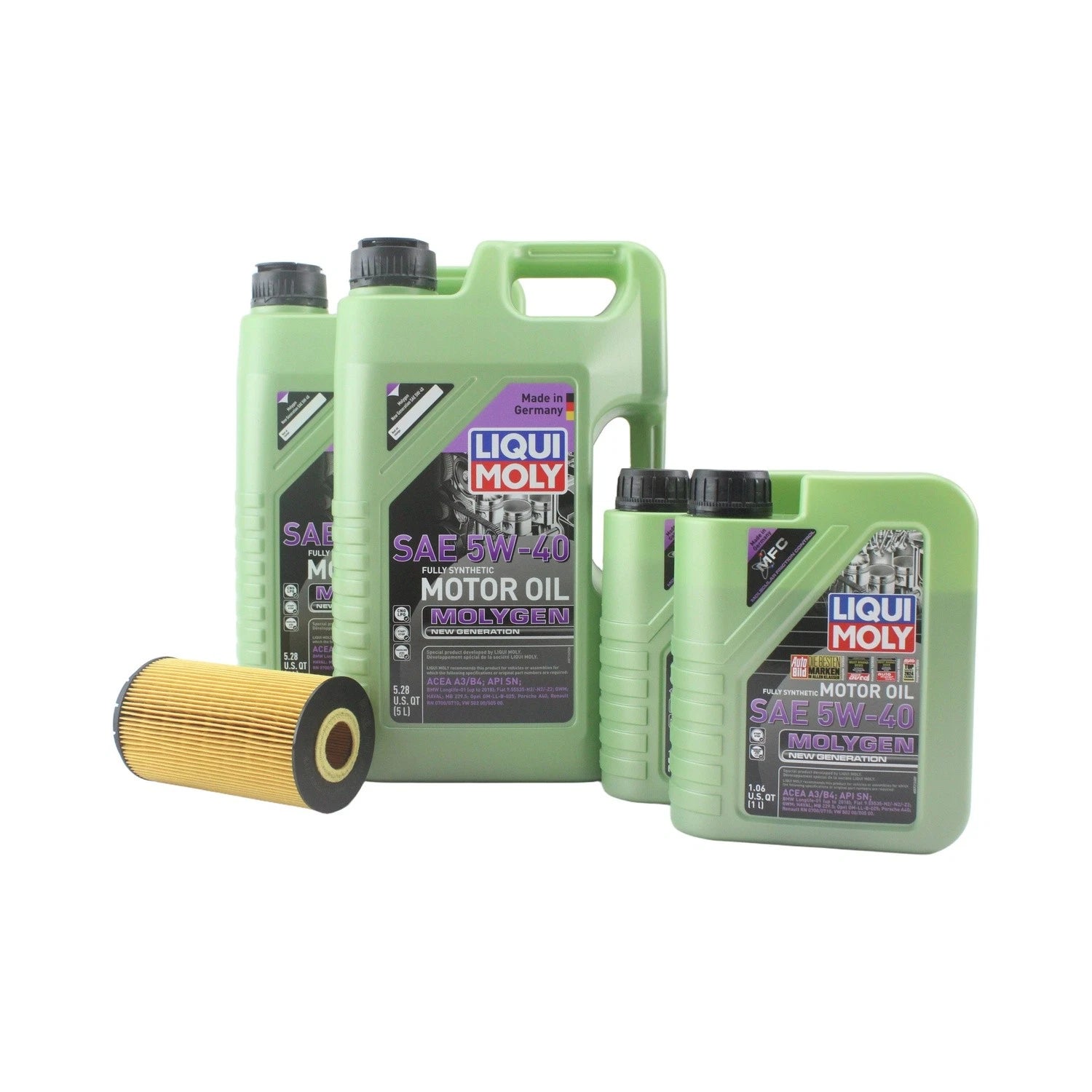 Oil Change Kit for Audi W12 6.0/6.3L (7L Liqui Moly Molygen 5W40)