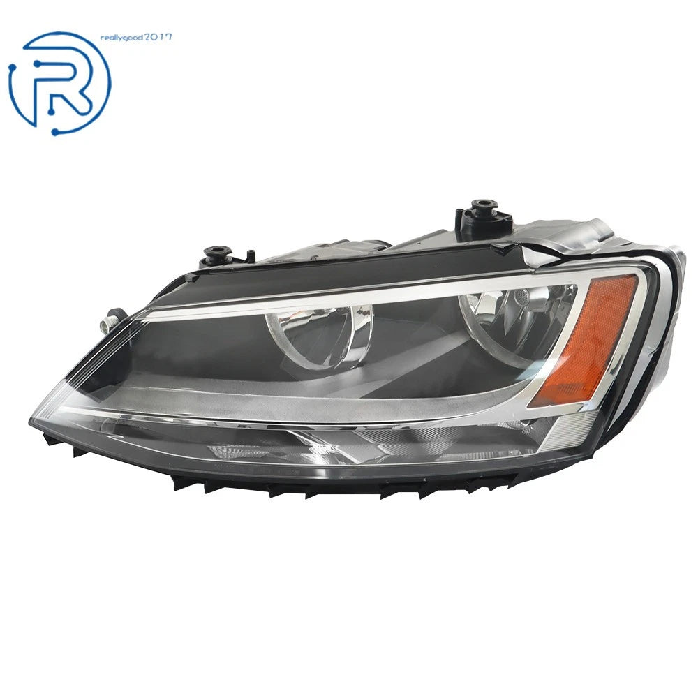 Driver Side Headlight for Volkswagen Jetta (2011-2018) Halogen Black Housing