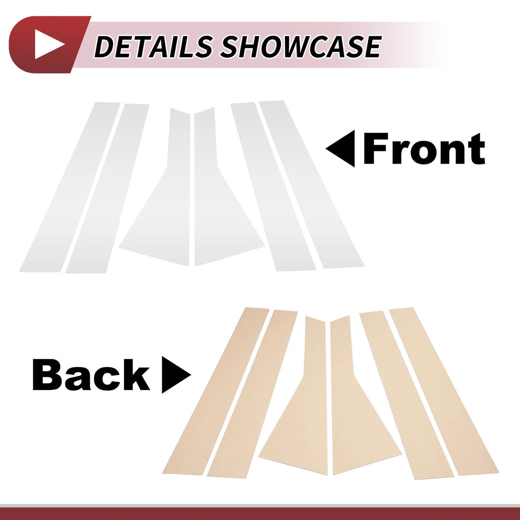 Set of 6 Door Pillar Window Trim for Nissan Rogue (2021–2023) Chrome
