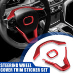 3pcs ABS Steering Wheel Cover Trim for Honda Accord (2018–2021) Red