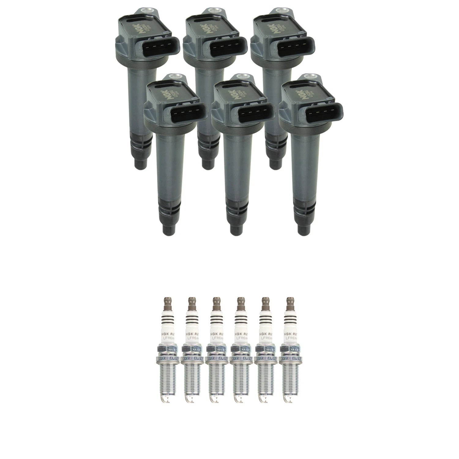Set of 6 NGK Ignition Coils & Ruthenium Spark Plugs for 4Runner FJ Cruiser Tundra (2003–2023)