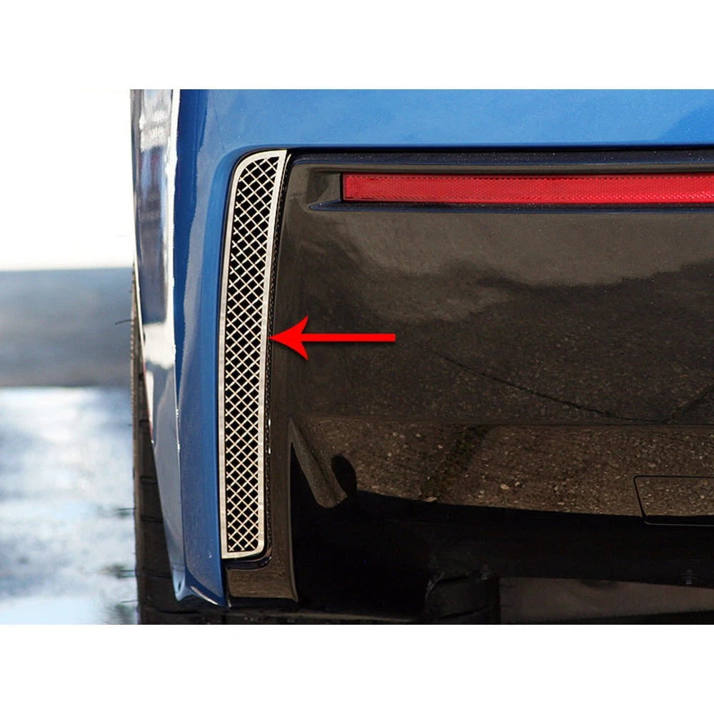 Polished Stainless Rear Vent Grilles Laser Mesh for 2014–2019 Chevy Corvette
