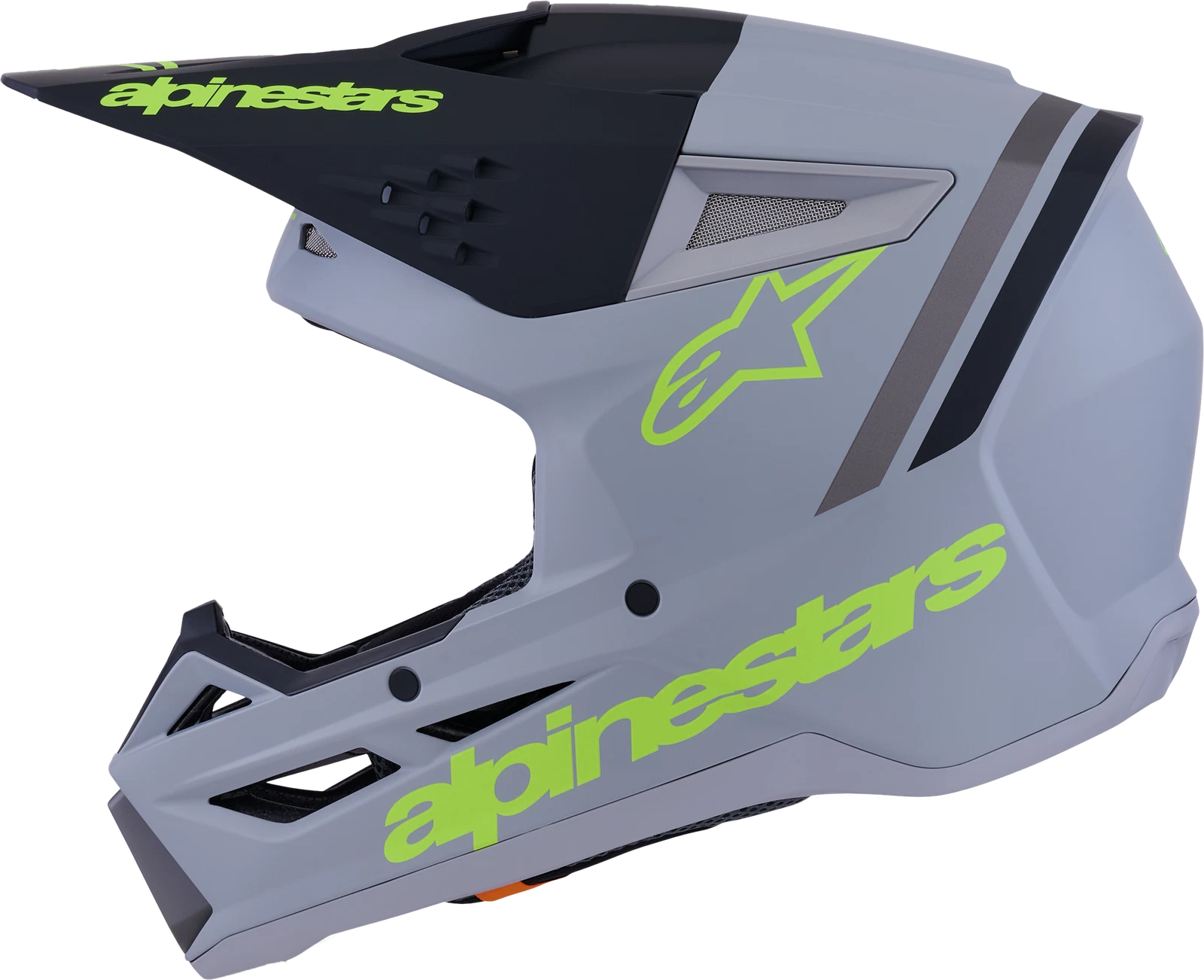 Alpinestars SM3 Radium Offroad Helmet for Offroad (Medium, Grey/Black/Yellow)