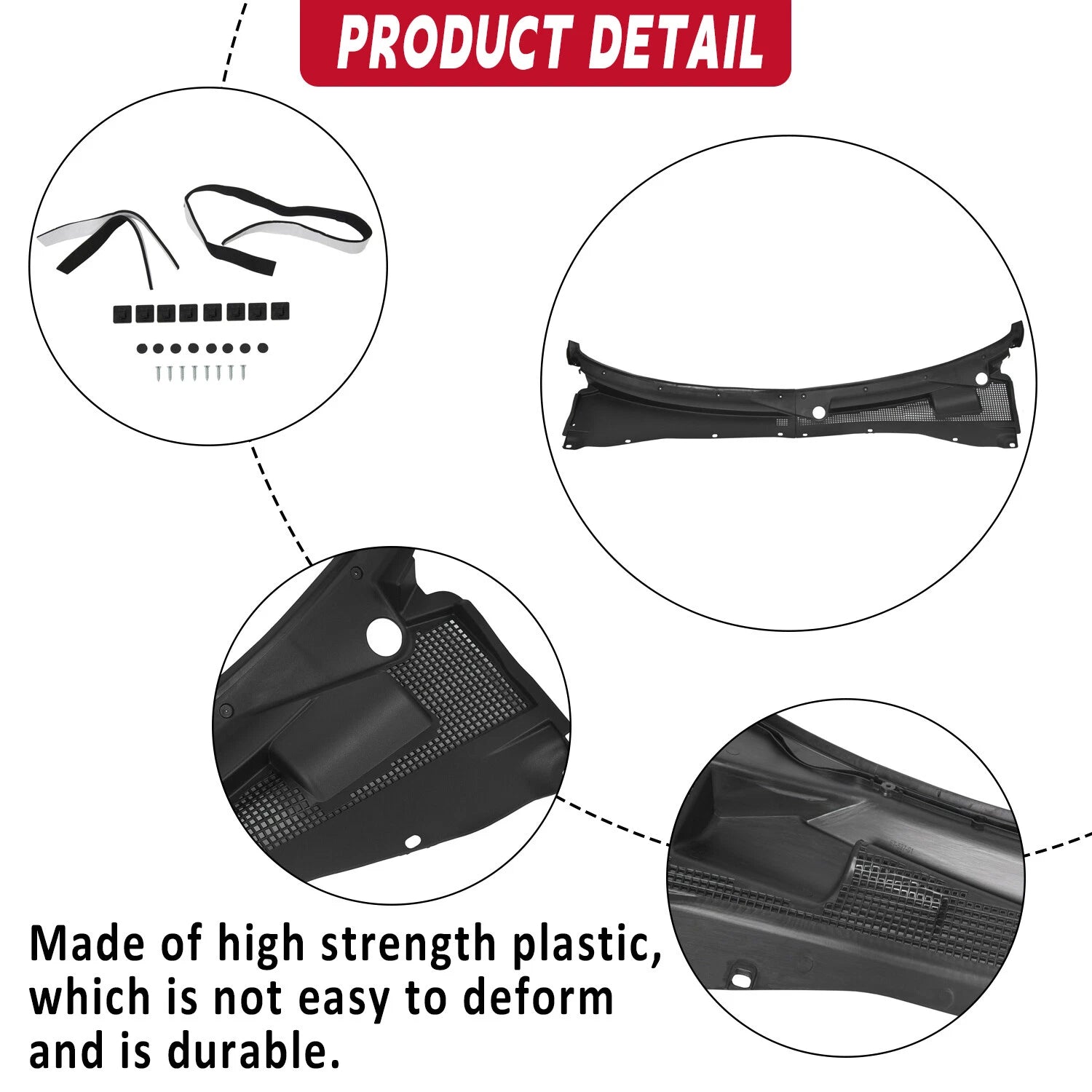 Set of 2 Windshield Wiper Cowl Grilles for Ford Escape Mercury Mariner (2001–2012)