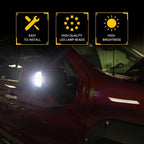 Side Mirror Puddle Lights for Silverado Sierra 1500 (2019–2022) Smoked White