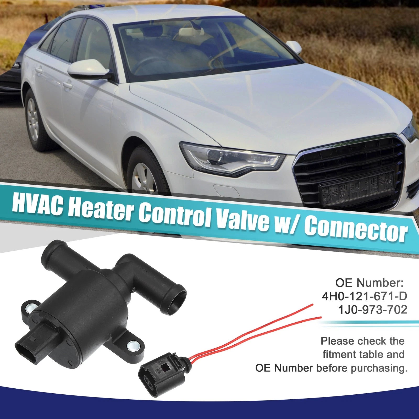 Heater Control Solenoid Valve Assembly Plug for Audi A4 A5 A6 (1 Set)