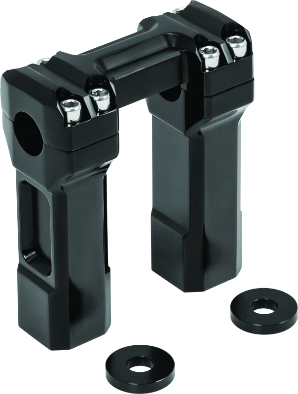 Set of 2 Kuryakyn 5 Inch Billet Handlebar Risers Black for Harley Davidson (1990–2023)