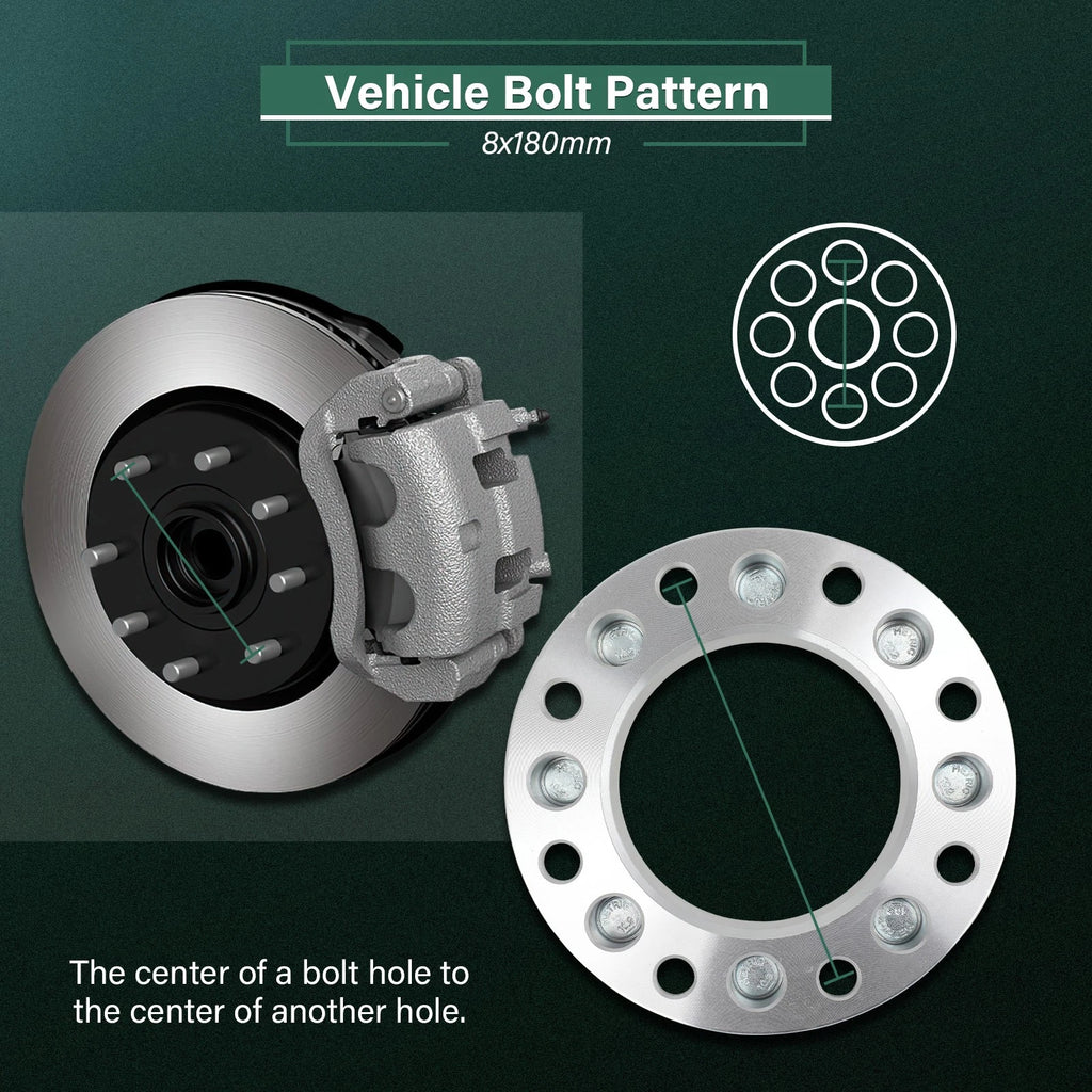 2X 2" Wheel Adapters 8x180 to 8x170 14x1.5 for Chevrolet Silverado 2500 3500 (2001–2023)