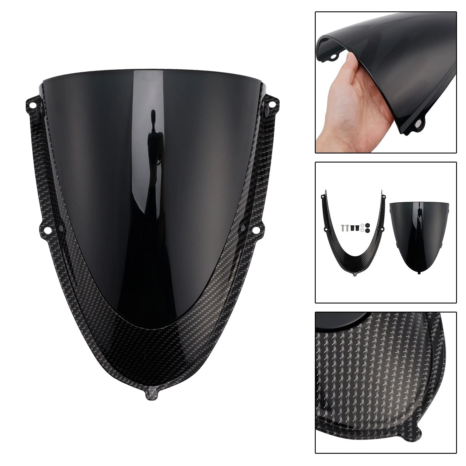 Headlight Fairing Windshield for Aprilia RS 660 (2020–2024) Simulated Carbon Black