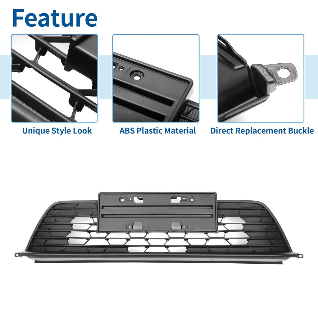 Front Upper Bumper Grille for Honda Civic (2022–2023) ABS Plastic Black