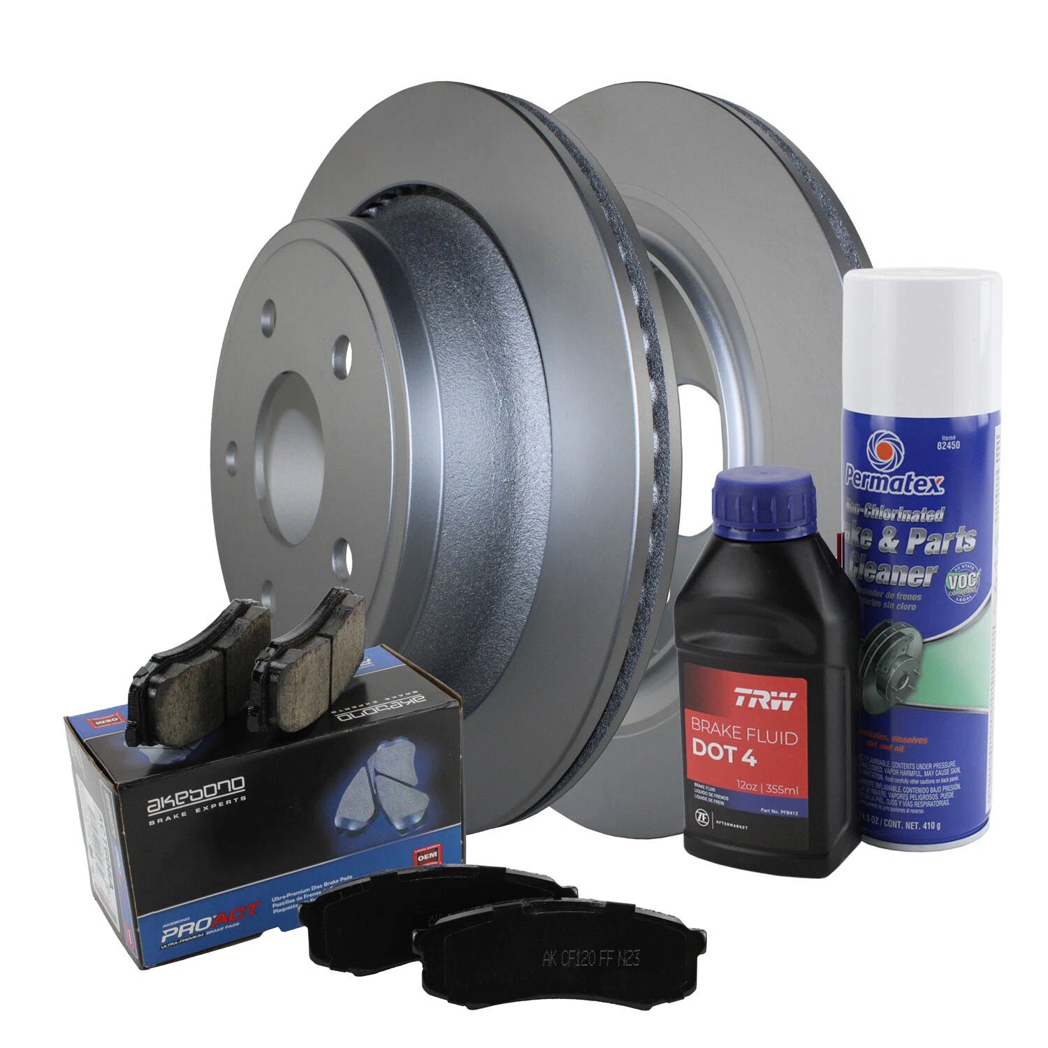 Rear Brake Kit 352mm Disc Rotors & Akebono ProACT Pads for Dodge Ram 1500 (2009–2018)