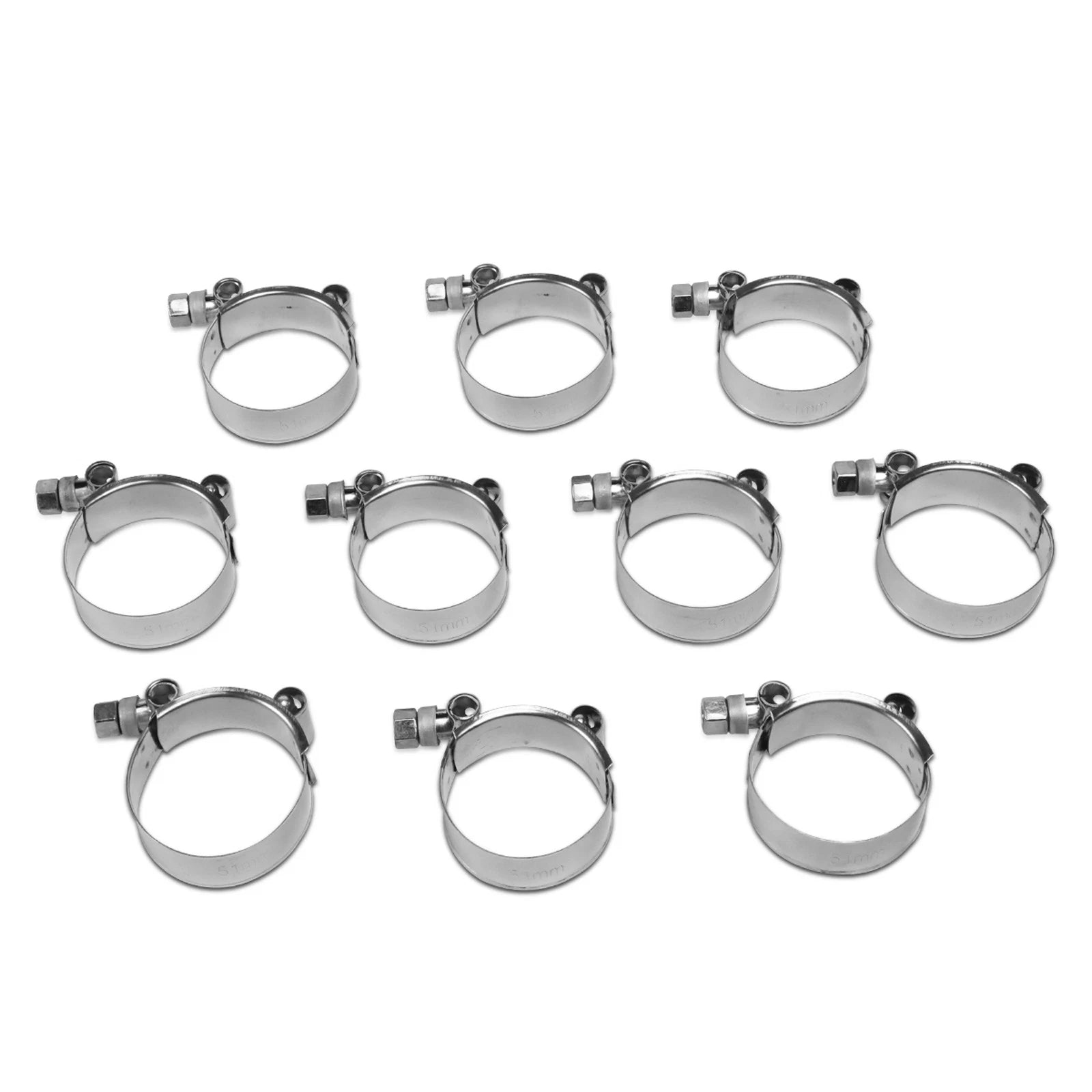 10 Pcs T-Bolt Clamps for Turbo Intake Intercooler Silicone Hose