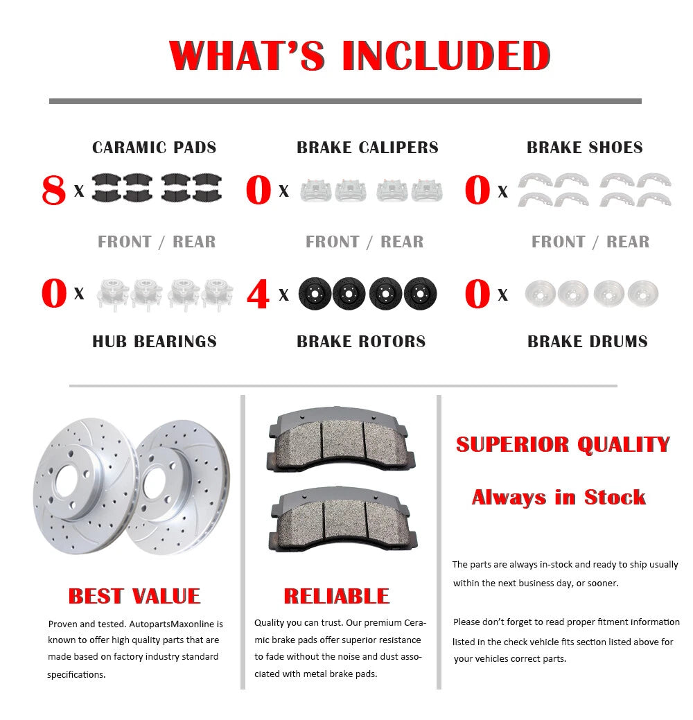 Brake Rotors and Pads Kit for Dodge Ram 1500 (2002-2008)