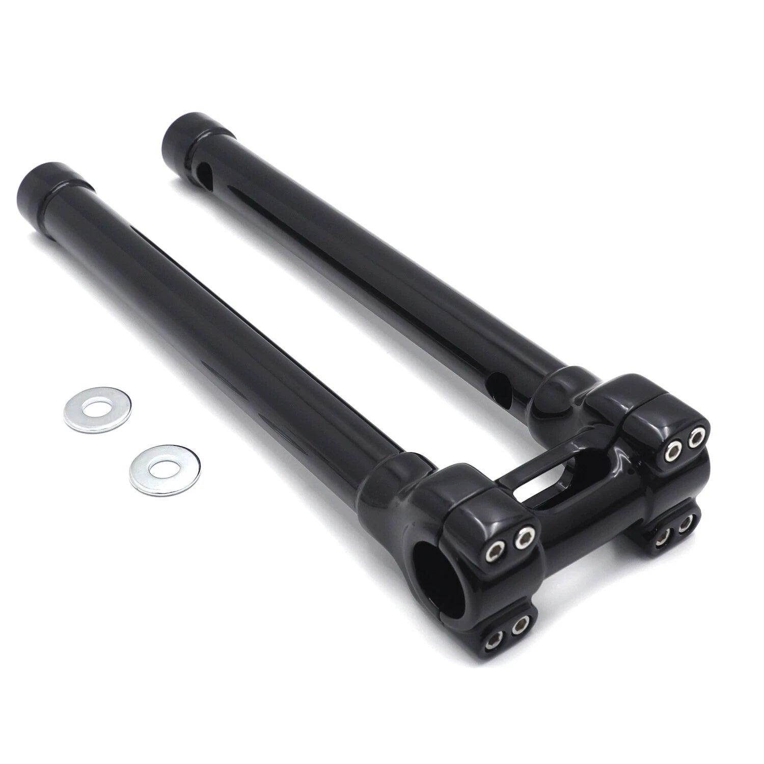 CNC Black Bolt-on 14" Riser Top Clamp for Harley Touring FLHR (1 1/4")
