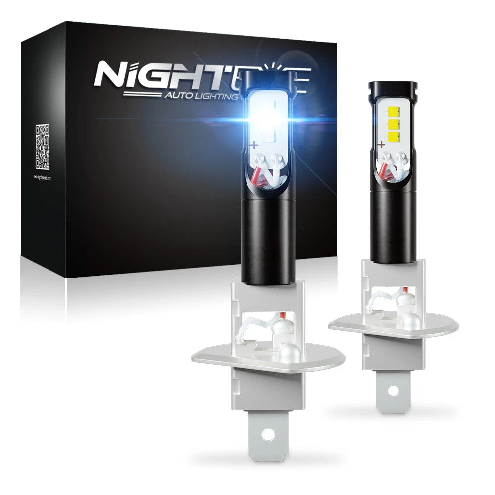 2X H1 LED Fog Driving Light Bulbs Kit 160W 6000K for Night Eye