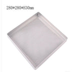 Set of 2 Perforated Aluminum Baking Pans 28x28cm Non-Slip