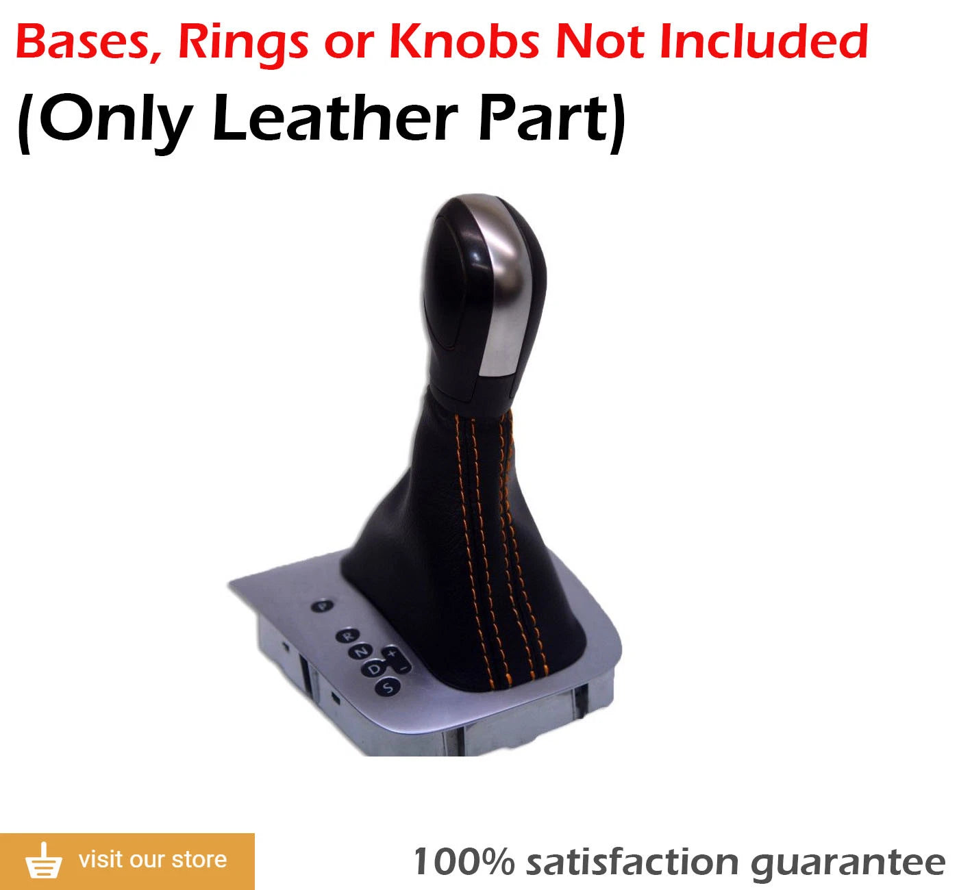 Shift Boot for VW Jetta (2011–2018) - Leather Synthetic, Orange Stitch