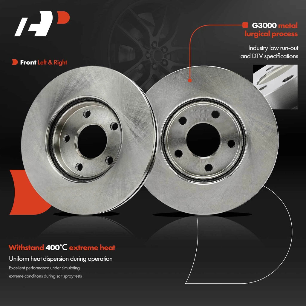 Front Disc Brake Rotors & Ceramic Pads for Chevy HHR (2006-2011)