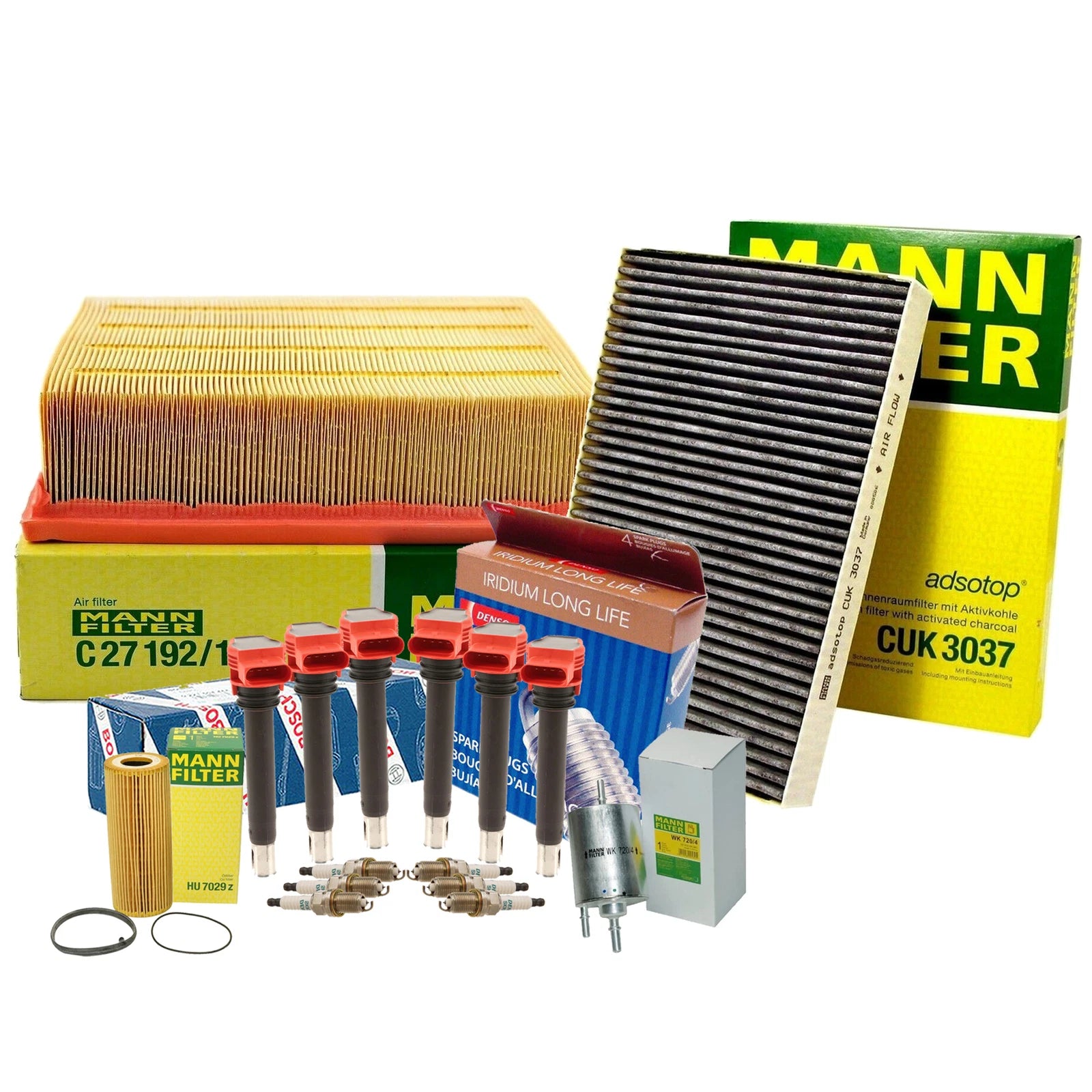 Tune-Up Kit with 6 Iridium Spark Plugs for Audi (Mann, Bosch, Denso)