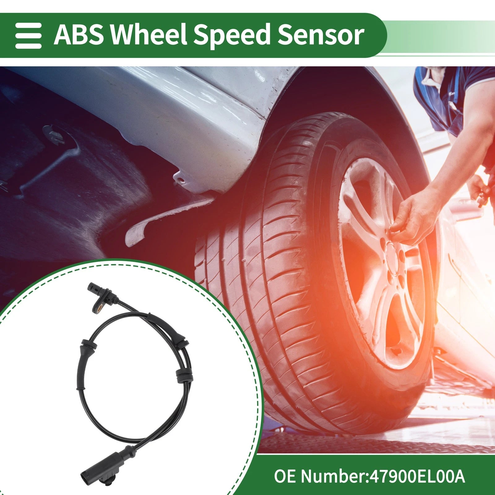 ABS Wheel Speed Sensor No. 47900EL00A for Nissan Versa (2007–2012) Rear Right