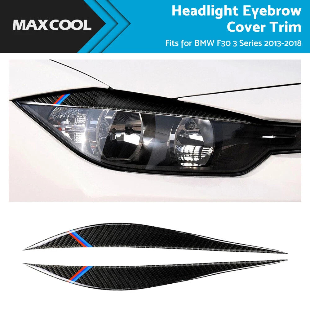 Carbon Fiber Eyelids Eyebrow Headlight Trim for BMW 3 Series F30 (2013–2018)