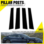 4X Piano Black Pillar Post Window Door Trim for Porsche Panamera (2017–2021)