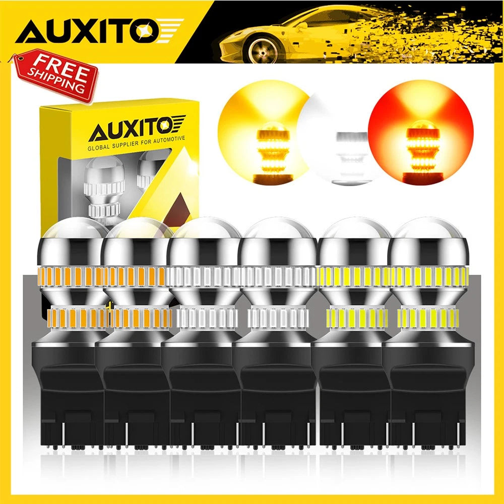 2X LED Amber Red Turn Signal Tail Light Bulbs for Car