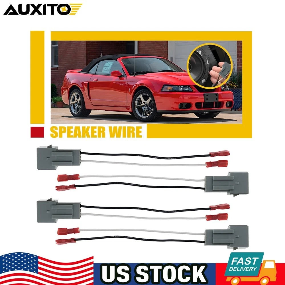4x Speaker Wire Adapter Harness Connector for Ford F-250/350/450/550 (1997–1998)