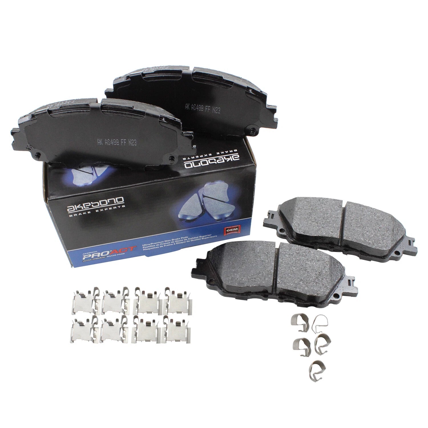 Akebono ProACT Front Ceramic Brake Pads for Lexus UX250, Toyota RAV4, Avalon, Camry (2019–2023)