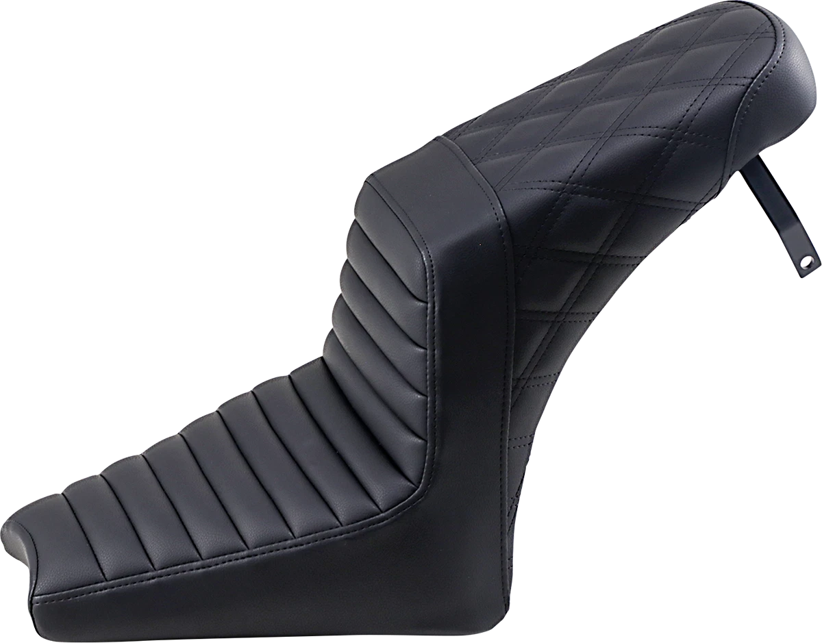 SADDLEMEN Step-Up Seat for Indian Scout (2015–2023) - Tuck-n-Roll, Lattice Stitch, Black