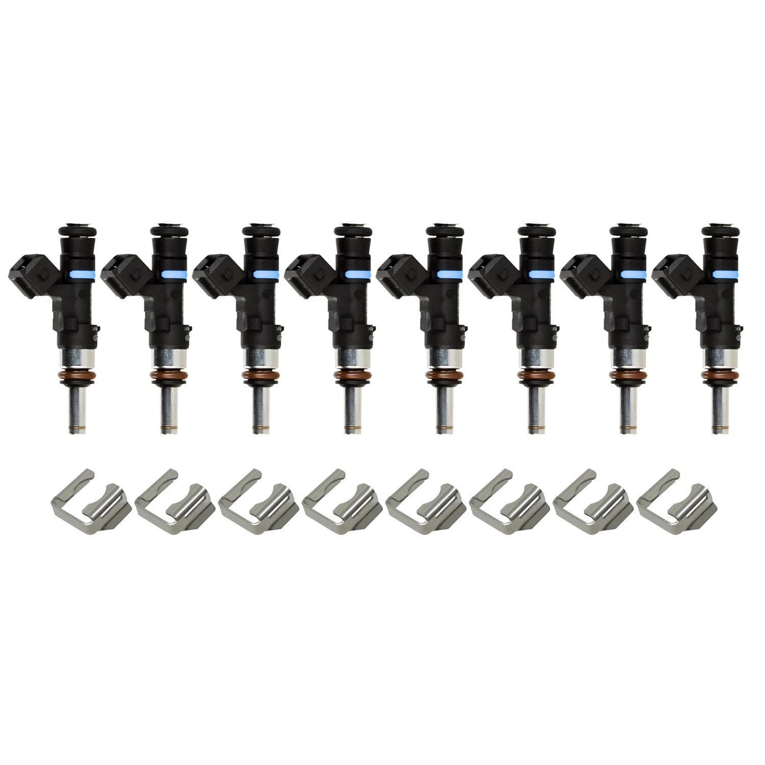 Set of 8 Fuel Injectors & Clips for BMW E90 E92 M3 (2008–2013)