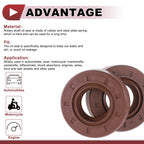 2X Oil Seal Rotary Shaft Seal FKM Rubber 17x35x10mm for Various Models