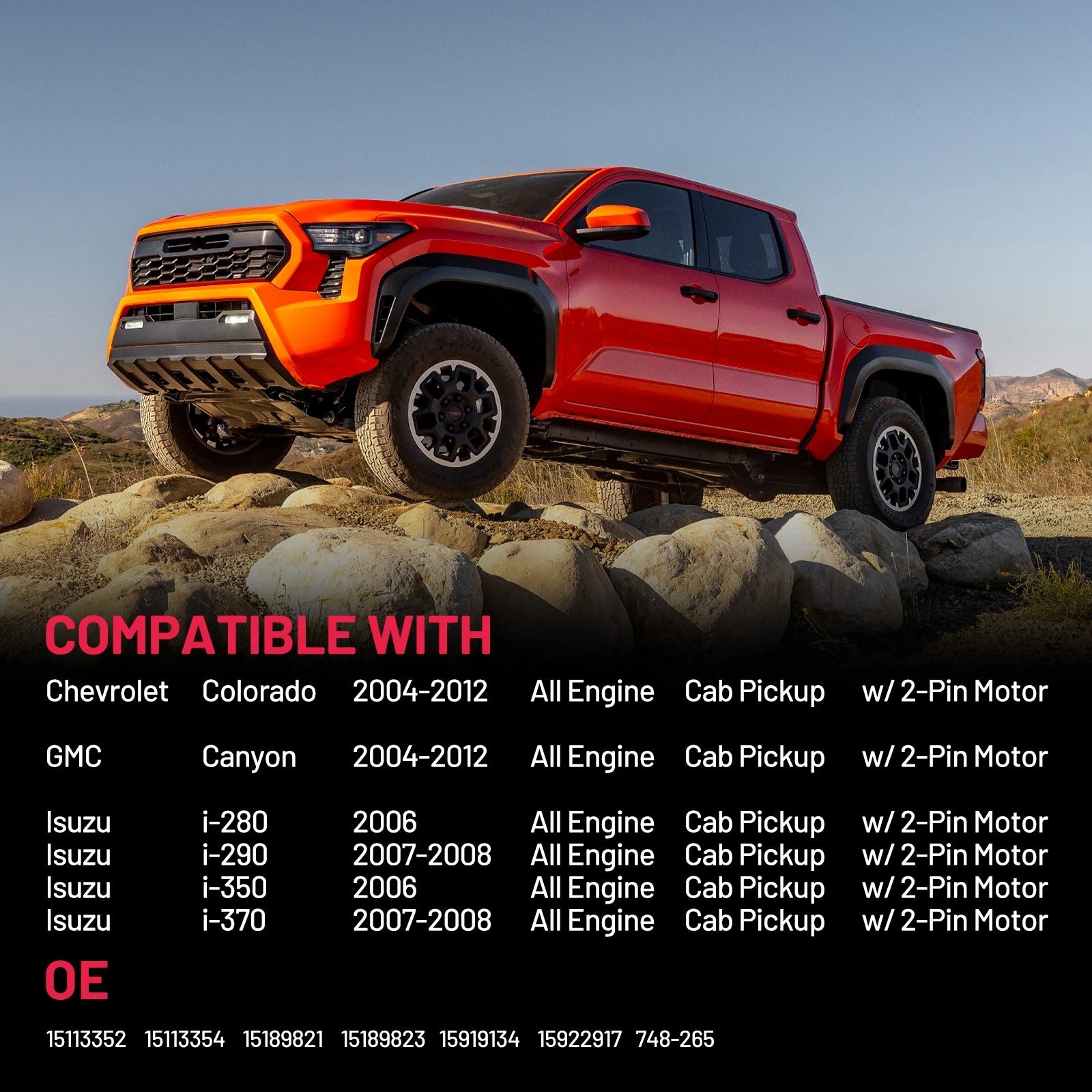 Power Window Regulator and Motor for Chevy Colorado GMC Canyon (2004–2012)