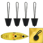 Set of 4 Scupper Plugs for Kayaks (3/4" to 1.5" Holes) Black