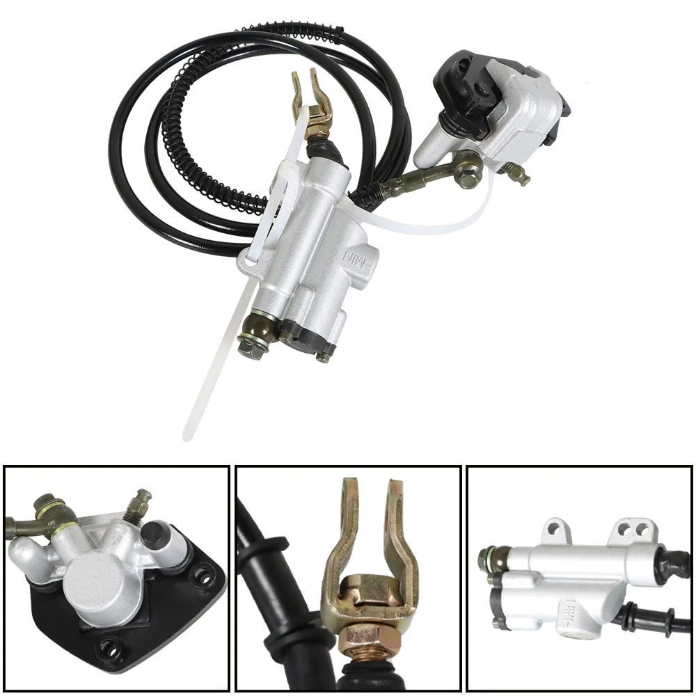Rear Hydraulic Brake Caliper Assembly & Disc Rotor Kit for ATV Go-kart