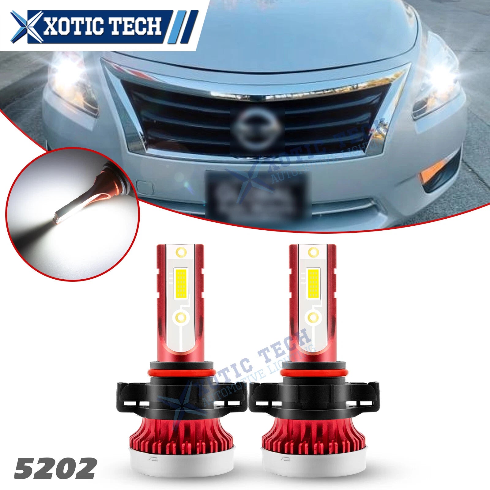 2Pcs Xenon White COB LED Daytime Running Light Bulbs for Nissan (2010–2021)