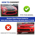 Front Bumper Lip Kit & Side Skirt for Camaro SS (2016–2024) Carbon Fiber