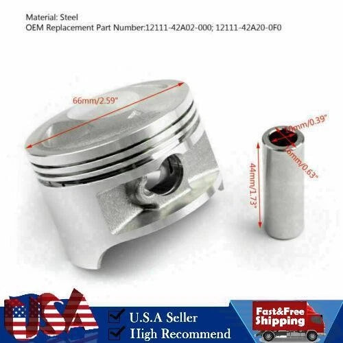 Piston Kit 66mm for Suzuki DR200 SE RV200 SP200 (1986–1991, 2017) 12111-42A20-0F0