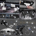 Shiny Black Diamond Car Air Vent Outlet Headrest Hook Bling Interior Decor Kit for Universal (2000–2025)